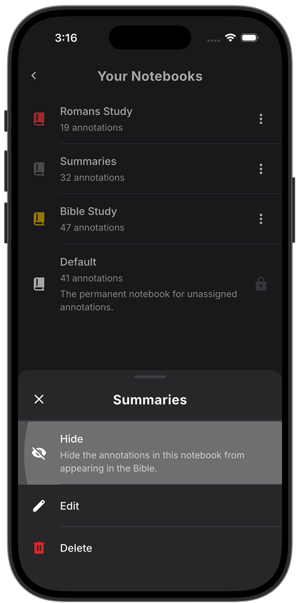 A summary note on Mark 4 and the option to hide the Summaries notebook in Lux